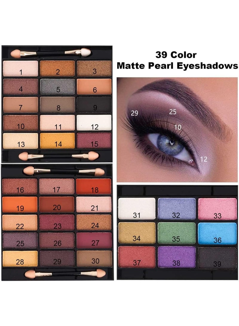 Miss Rose 331Y M54 Colour All-in-One Gift Makeup Kit – Complete Set with Eyeshadow, Blusher, Eyebrow Powder, Concealer, Eyeliner Pencil & Mirror, Full Makeup Kit for Women - Image 3